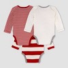 Burt's Bees Baby® Baby 3pk Mixed Striped Bodysuit - Dark Red - image 2 of 2