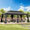 COWLOWN Gray 10x20ft Patio Gazebo Tent with Vented Double Roof & Insect, Resistant Mesh, Sturdy Outdoor Shelter for Backyard, Garden, Lawn, Gatherings - 2 of 4