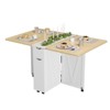 Folding Dining Table with Drawer and Storage, Folding kitchen Table with 6 Wheels, Suitable for Kitchens, Apartments, Small Spaces - 4 of 4