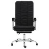 vidaXL Adjustable Reclining Office Chair, Faux Leather Upholstery, Comfortable Swivel Design, Stain-Resistant and Easy to Clean, Black - 3 of 4