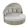 TIRAMISUBEST Round Patio Sectional Rattan Daybed w/ Retractable Canopy,Two-Tone Weave,Separate Seating&Removable Cushion - 3 of 4
