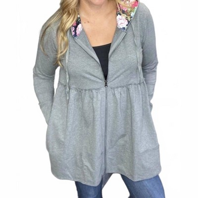 Women's Tiered Jacket Hoodie - Flowerdaze
