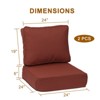 Aoodor Outdoor Patio Chair Cushions Set, Weather-Resistant Sunbrella Fabric Outdoor Cushion with Individual Pocket Springs, Set of 2 - 4 of 4