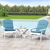 Malibu 3pc Outdoor 2 Seater Acacia Wood Chat Set with Cushions - Dark Teal/White - Christopher Knight Home: Patio Conversation Furniture Set - 2 of 4