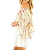 Women's Floral Off Shoulder Top with Bell Sleeves - Vine & Love - 3 of 3