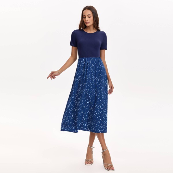 Vestido midi de manga corta con contraste - A New Day™ 3