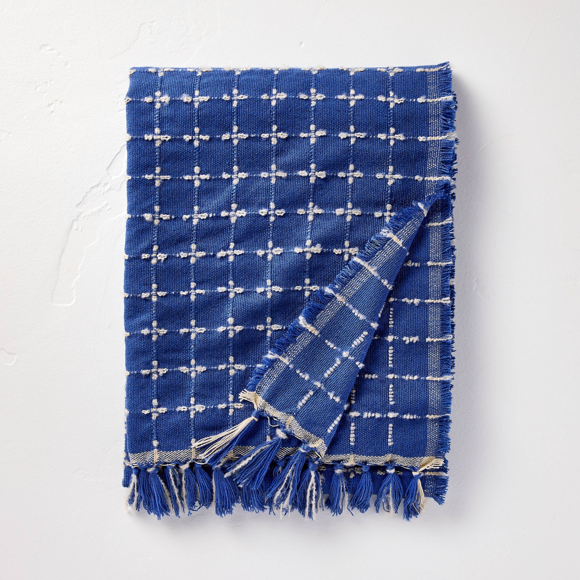 Patterned Throw Blanket Light Blue - Hearth & Hand™ with Magnolia