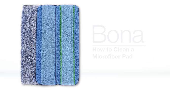 Bona Cleaning Products Reusable Mop Refill Multi Surface Microfiber Cleaning &#38; Mopping Pads Value Pack - Unscented - 3ct, 2 of 11, play video