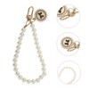 Unique Bargains Bow Faux Pearl Phone Charm Beige 1 Pc - 4 of 4