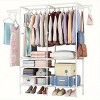 Portable Wardrobe Closet with 6 Shelves & 2 Hanging Rods - Multi-Layer Storage Organizer w/ Hooks, Free Standing Clothing Rack for Coat - 2 of 4