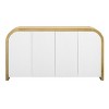 59.8" Modern Sideboard Buffet with Wave Pattern Doors, Adjustable Shelves & Safe Rounded Corners for Dining Room-3irtyhousy - 3 of 4