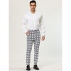 Lars Amadeus Men's Color Block Slim Fit Flat Front Plaid Dress Pants - 3 of 4