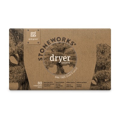 Grab Green Stoneworks Dryer Sheets, Oak Tree Scent