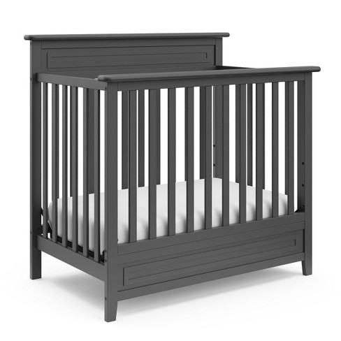 Storkcraft Petal Convertible Mini Crib With 3 Mattress Gray