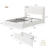 Full Size Boucle Bed Frame with Storage Headboard, Charging Station and LED Lights - 2 of 4