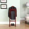 Proman Products Bombay Suit Valet Stand VL16700 with Drawer, Top Tray, Contour Hanger, Trouser Bar, and Shoe Rack, 18" W x 16" D x 48" H, Mahogany - 3 of 4