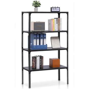 SKONYON 36"W x 16"D x 60"H 4-Shelf Steel Freestanding Shelves, Black