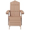 vidaXL Patio Adirondack Chair with Detachable Footstool - Weather-Resistant, Low-Maintenance HDPE Material - Brown - 3 of 4