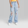 Women's Super-High Rise Baggy Jeans - Wild Fable™ Light Wash - image 2 of 3