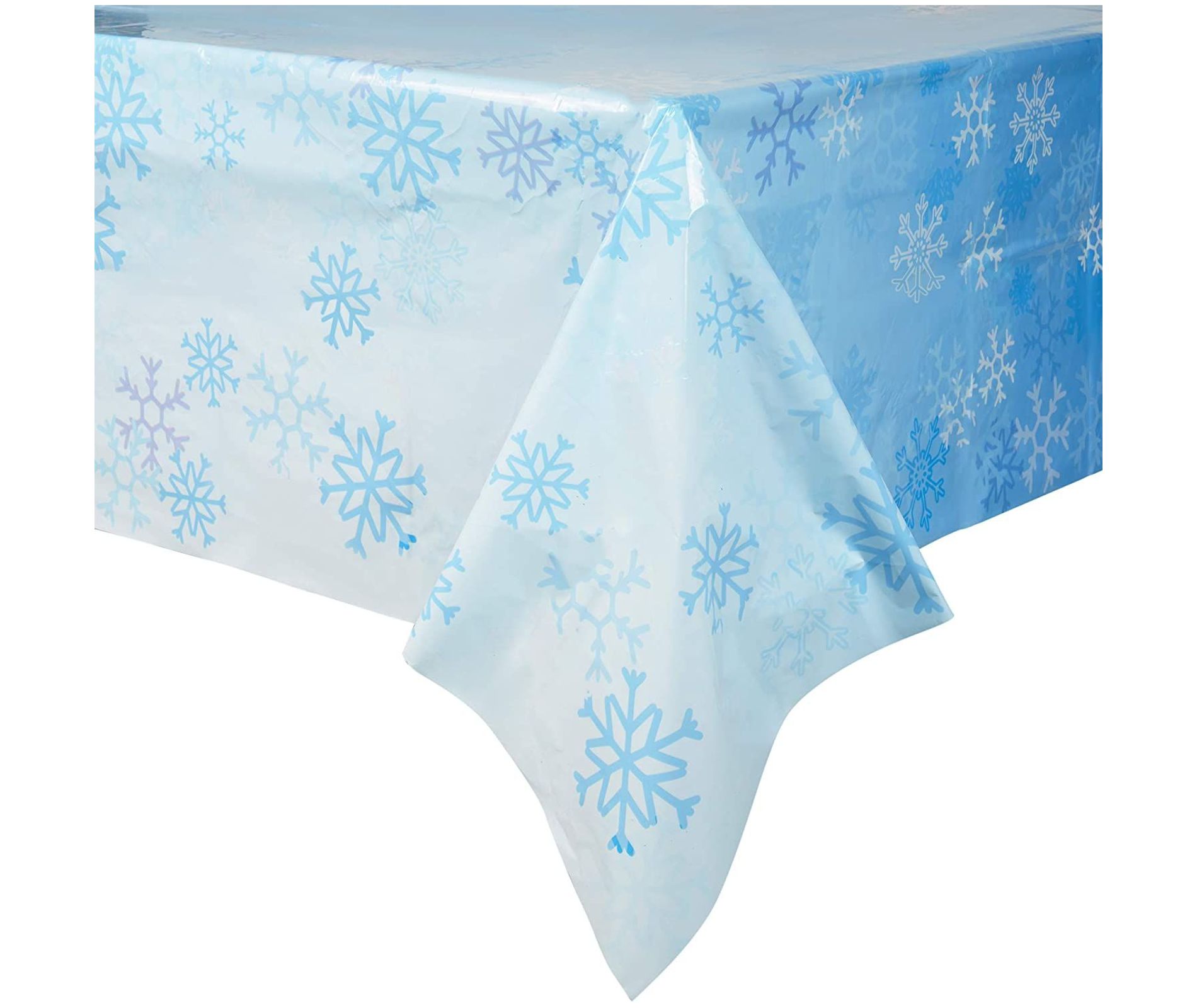 Blue Panda 3 Pack Snowflake Blue Tablecloth for Winter Holiday Christmas Party Table Cover Decorations, (54 x 108 in)