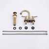 Brushed Nickel 2-Handle Bathroom Faucet with Pop-up Drain, Supply Hoses, 360� High Arc Swivel Spout, Centerset for Vanity Sink - 3 of 4