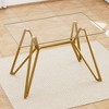 Lirago Rectangular Dining Table with Tempered Glass Top and Gold Metal Legs for 6 People 30.3"H x 29.5"D x 47.3"W - 3 of 4