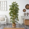 Nearly Natural 75-in Bamboo Artificial Tree in Handmade Natural Jute Planter with Tassels - 3 of 4