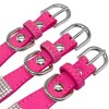 Bellura Pet - Leather Dog Collar with Diamonds - Pink - 3 of 4
