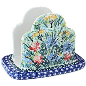 Blue Rose Polish Pottery 487 Ceramika Artystyczna Napkin Holder - 1 of 1
