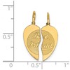 Black Bow Jewelry 14k Yellow Gold Best Friend Heart Set of 2 Charm or Pendants, 15mm - 4 of 4