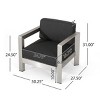 Coolbibila Modern Patio Fabric Barrel Club Bar Chair,Aluminum Outdoor Garden Armchair with Fabric Upholstered Seat,Metal Garden Lounge Chair - 4 of 4