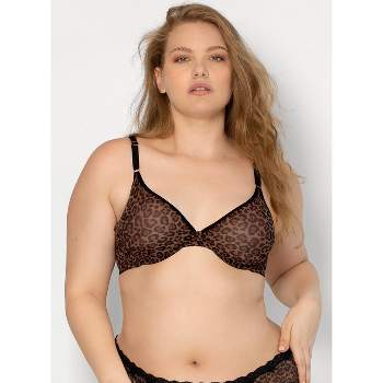 Smart & Sexy Sheer Mesh Demi Underwire Bra No No Red (smooth Lace) 42c :  Target