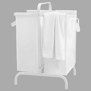QingMoon Laundry Hamper with Removable Bag, 2-Tier Laundry Basket with Handles and Lid, Storage Sorter Basket for Laundry Room and Bathroom - 1 of 4