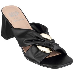 GC Shoes Zane Knotted Cross Strap Block Heel Sandals - 1 of 4