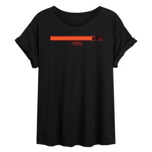 Women's - TRON Ares - Tron Motorcyle Bike Oversized Graphic T-Shirt - 1 of 4