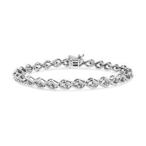 Haus of Brilliance Silver 1/10 Cttw Round-Cut Diamond Links of Flame Bracelet - 1 of 4