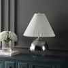 22.5" Louisa MidCentury Round Glass/Iron Pleated Shade Table Lamp (Includes LED Light Bulb) Smoke Gradient/Chrome - JONATHAN Y - image 4 of 4