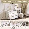 Whisen Vanity Table with Mirror, Lights, Flip-Top Tabletop & 7 Drawers, 9 Compartments, 3 Shelves - 4 of 4