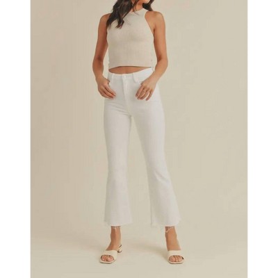 Women's High Rise Cropped Demi Flare Jean - JUST BLACK DENIM