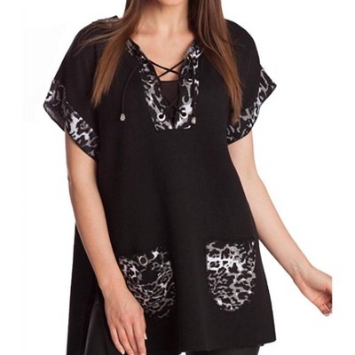 Women's Leopard Tie Up Pullover - ANGEL