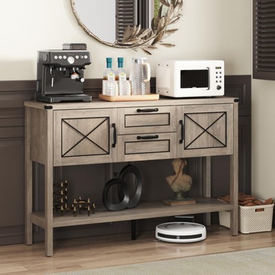 Console Table, Sideboard Buffet Cabinet with Drawers and Bottom Shelf