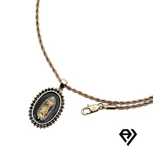 Aria Jeweler 2mm Rope Chain With Black St Mary Pendent - 1 of 4