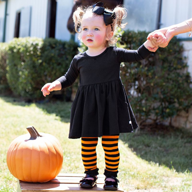 RuffleButts Baby Girls Stripe Footless Tights, 3 of 5