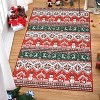 TackView Christmas Rug, Washable Christmas Rug for Living Room Xmas Throw Rug Winter Home Decor Non Slip Rug Boho Print Rug, Red & Green - 3 of 4