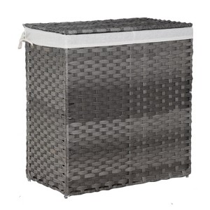 FDW Laundry Basket 90/110L Foldable with Lid & 6 Laundry Bags Clothes Hamper - 1 of 4