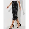 Allegra K Women's Summer Polka Dots Casual Elastic High Waisted Pencil Midi Skirts - 3 of 4