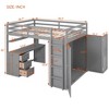 NicBex Twin/Full Loft Bed with Built-in Desk,3 Drawers and Wardrobe for Kids Teens Adults - 3 of 4