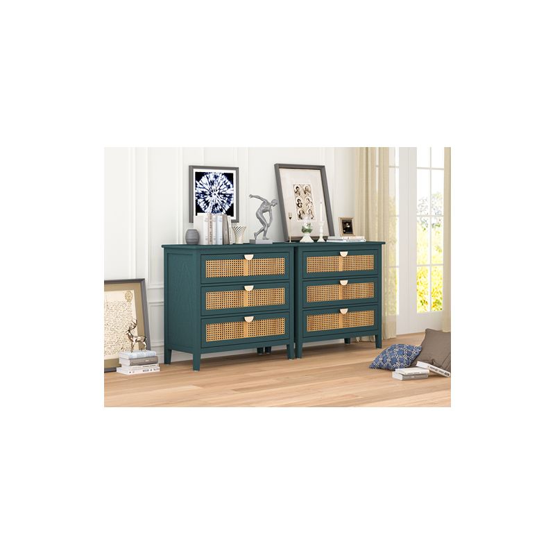 Archie Ash Wood Veneer 3-drawer And Pine Legs Accent Cabinet With Storage- The Pop Maison, 4 of 12