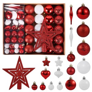 72Pcs Christmas Balls Ornaments Set, Funny Christmas Tree Decorations for Xmas Tree Hanging Shatterproof Baubles for Home Holiday Wedding Party Decor - 1 of 4