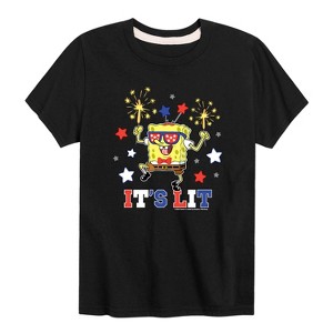 Boys' - SpongeBob SquarePants - It's Lit Short Sleeve Graphic T-Shirt - 1 of 4